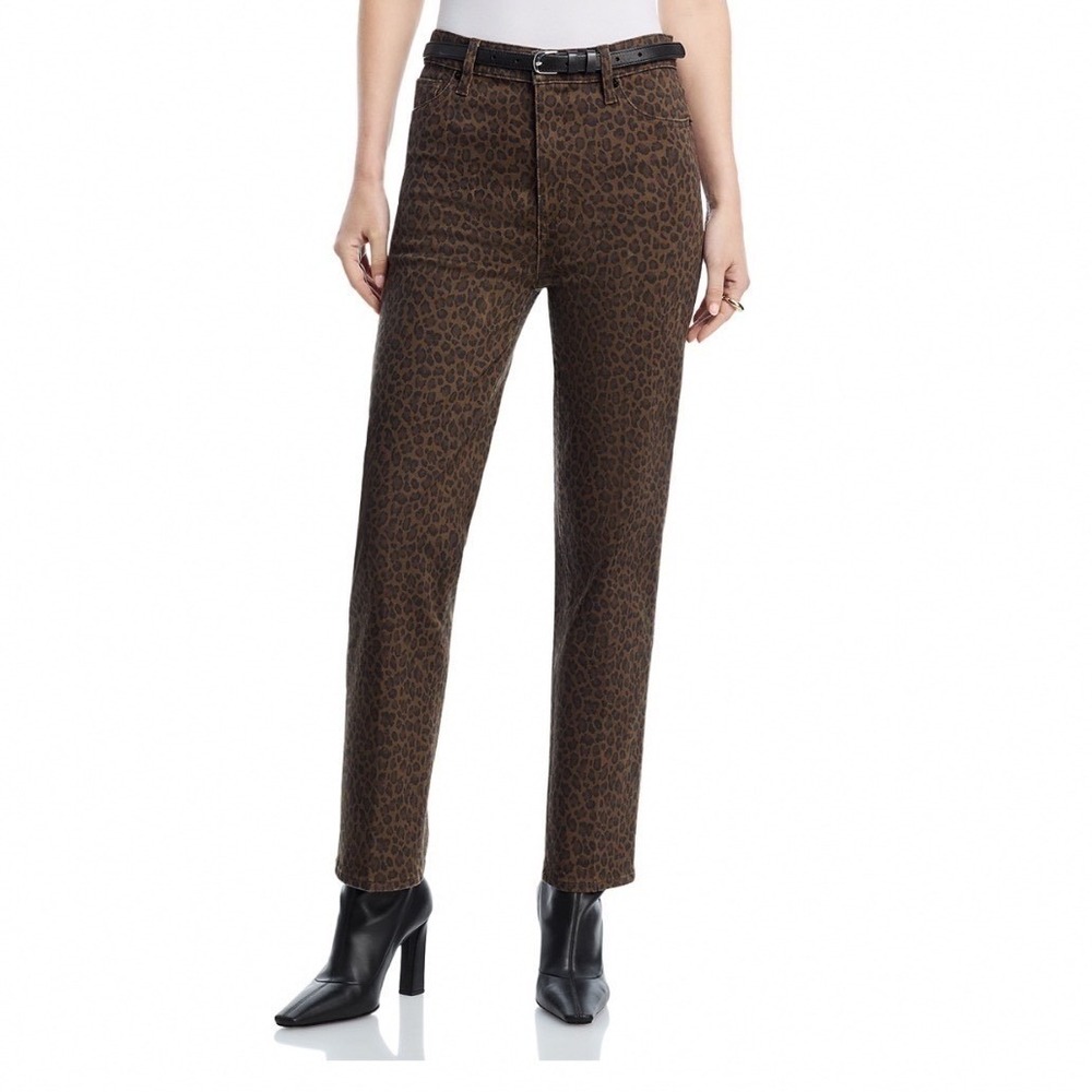 FRAME Le Sleek‎ Straight High Rise Jeans Leopard Animal Print LSLS238P Size 26